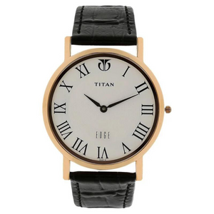 Titan Quartz Analog White Dial Leather Strap Watch for Men - 1595WL01 - KRISHNA WATCH COMPANY