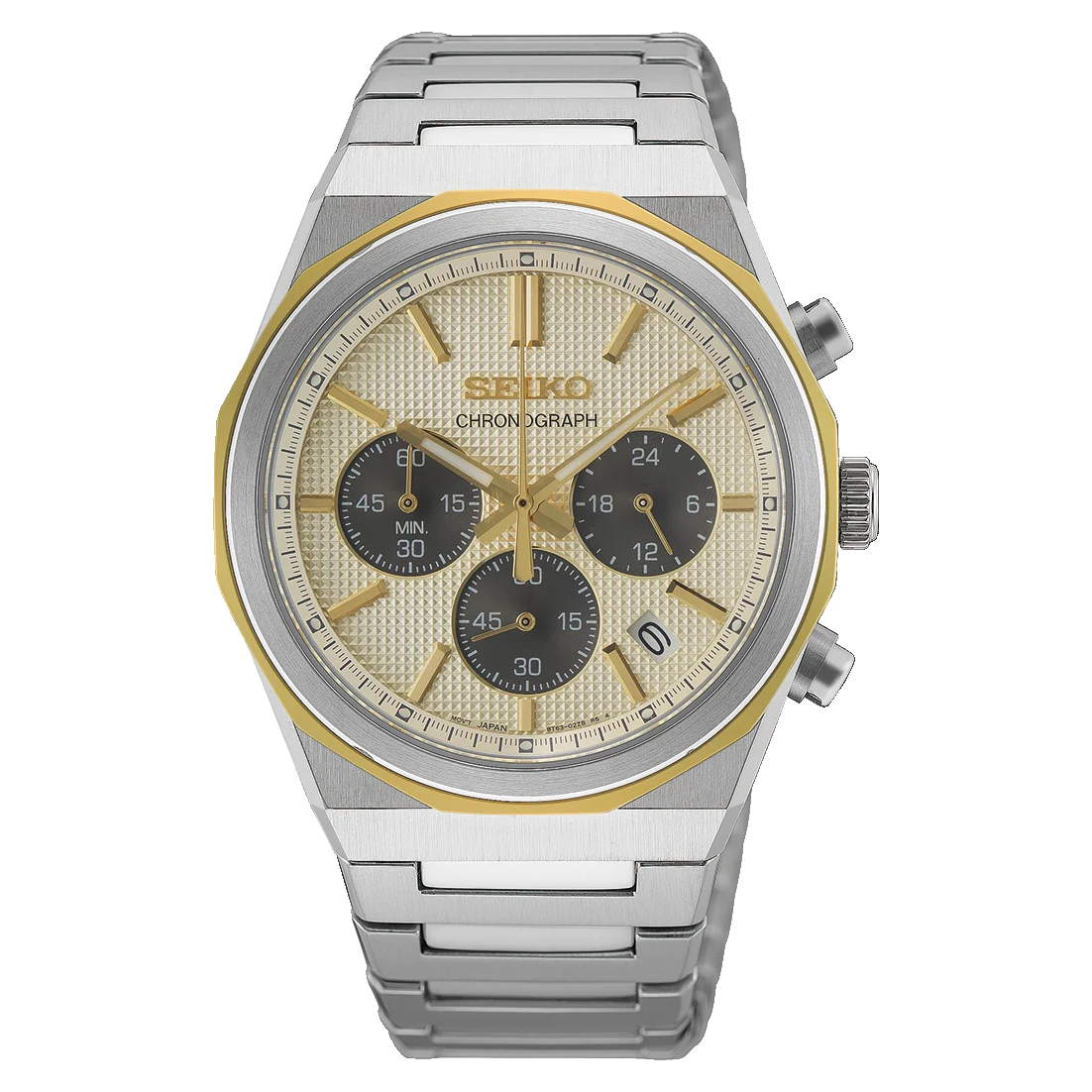 Seiko Chronograph with Textured Champagne Dial - HGK001P1