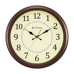 Titan Classic 42 cm Off-White Wall Clock: Silent Serenity - W0056PA01 - KRISHNA WATCH COMPANY