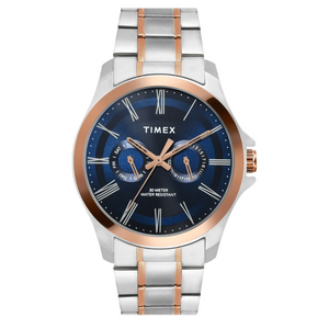 Timex Men Analaog Blue Round Brass Dial Watch- TW000X131 - KRISHNA WATCH COMPANY