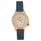 Helix Denim Inspired Trendy 34mm Leather Strap Watch TW037HL08
