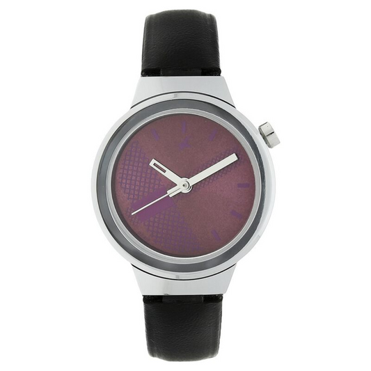 Fastrack Quartz Analog Purple Dial Leather Strap Watch for Girls 6149SL01 (DF619)