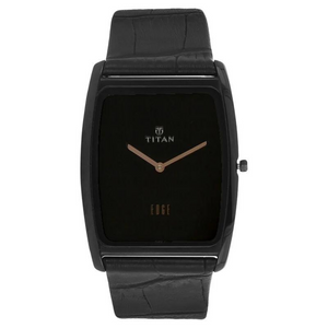 Titan Edge Black Dial Analog Leather Strap watch for Men - 1596NL01 - KRISHNA WATCH COMPANY
