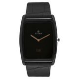 Titan Edge Black Dial Analog Leather Strap watch for Men 1596NL01