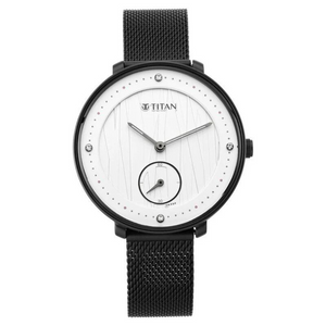 Titan Workwear Black Dial Women Watch With Stainless Steel Strap 2651NM01 - KRISHNA WATCH COMPANY