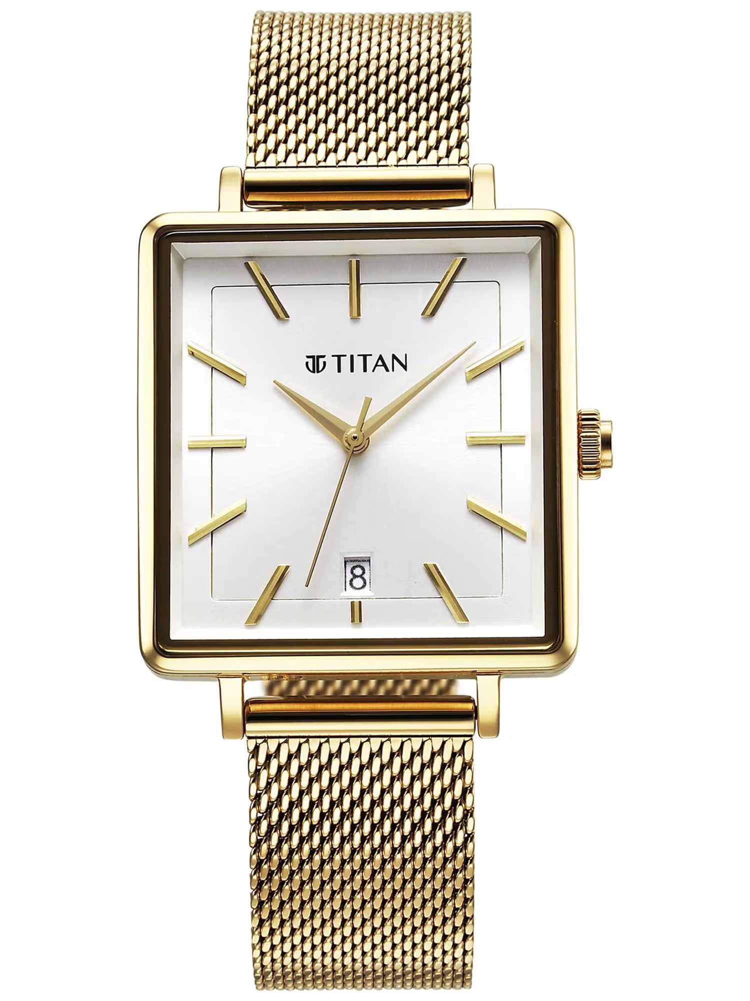 Titan Minimalists Quartz Analog with Date Watch for Women - 94205YM01