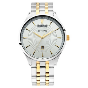Titan Regalia Opulent White Dial Analog Watch for Men - 90127BM01 - KRISHNA WATCH COMPANY