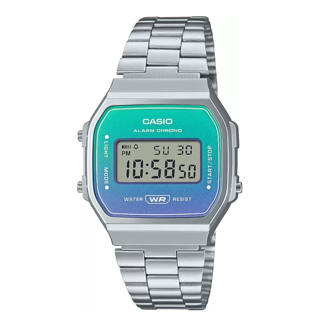 VINTAGE COLLECTION A168WER-2ADF - D283 Silver Vintage Digital Watch - KRISHNA WATCH COMPANY