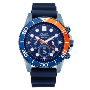 Alba Cobalt Blue Dial with Blue+Orange Bezel Chronograph AT3J45X1 - KRISHNA WATCH COMPANY