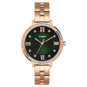 Timex Women Green Round Analog Dial Watch- TWEL14710 - KRISHNA WATCH COMPANY