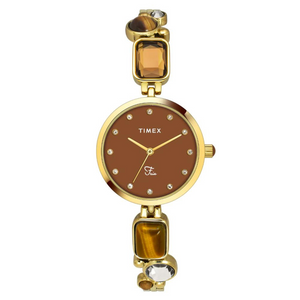 Timex Women Brown Round Analog Dial Watch - TWEL17800 - KRISHNA WATCH COMPANY