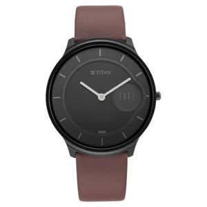 Titan Edge Baseline Black Dial Analog Leather Strap watch for Men 1843NL01 - KRISHNA WATCH COMPANY