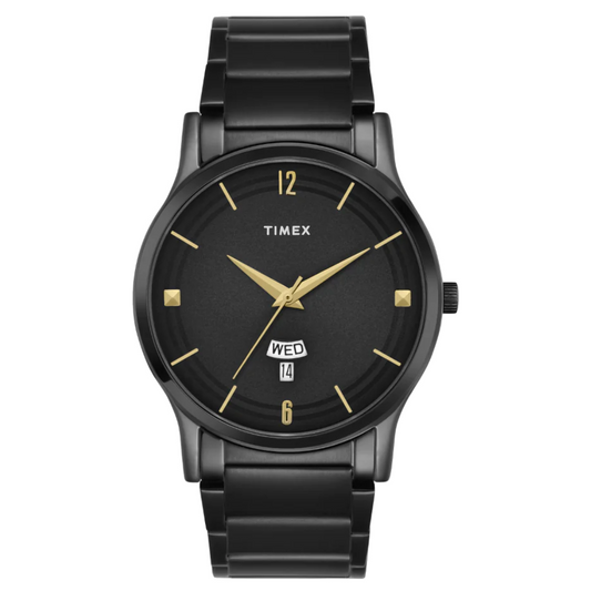 Timex Men Black Round Analog Dial Watch- TW000R459