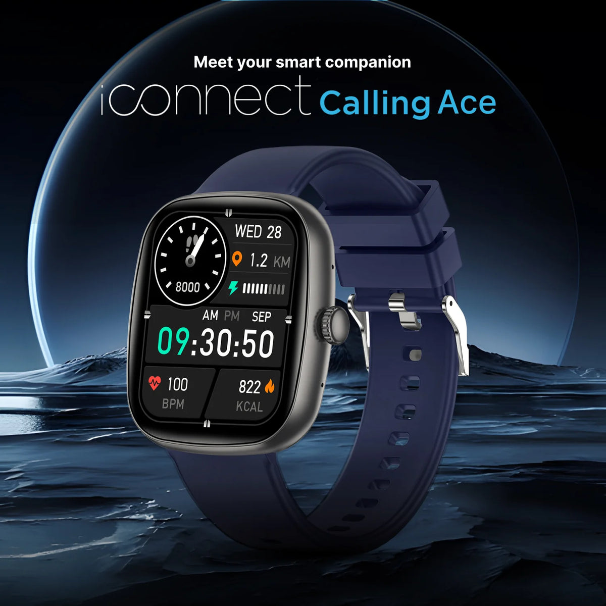 Timex iConnect Calling Ace 1.83"(4.64 cm) Display with Functional Crown and BT Calling Smartwatch For Unisex - TWIXW1103T