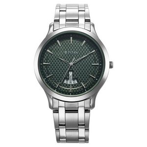 Titan Karishma Quartz Analog Green Dial Stainless Steel Strap Watch for Men 1825SM11 - KRISHNA WATCH COMPANY