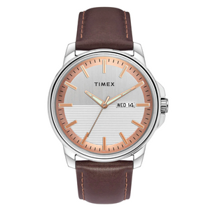 Timex Fashion Men's Silver Dial Round Case Day Date Function Watch -TWEG17210 - KRISHNA WATCH COMPANY