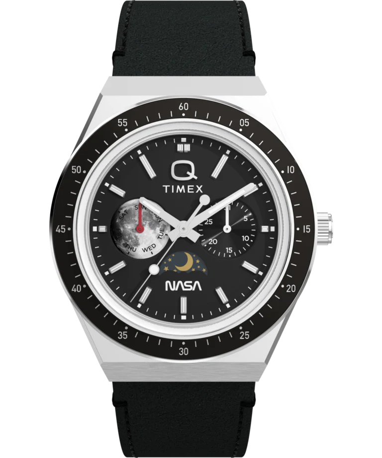TIMEX Q Timex NASA 40mm Leather Strap Watch - TW2Y56800 - KRISHNA WATCH COMPANY