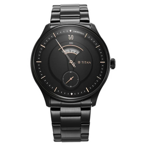 Titan Quartet Black Dial Analog Stainless Steel Strap watch for Men NS1890NM01 - KRISHNA WATCH COMPANY