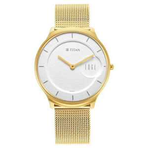 Titan Edge Baseline White Dial Analog Stainless Steel Strap Watch for Men 1843YM01 - KRISHNA WATCH COMPANY