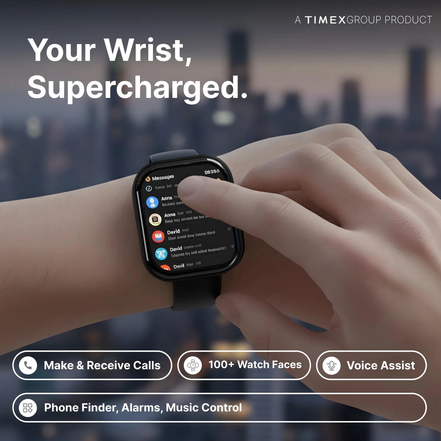 TIMEX iConnect Arc+ Smartwatch with 2.01 Inch IPS Display with BT Calling Smartwatch for Unisex - TWIXW1600T