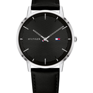 Tommy Hilfiger Mens Black Leather Analogue Watch - TH1791651 - KRISHNA WATCH COMPANY