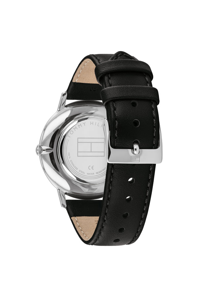 Tommy Hilfiger Mens Black Leather Analogue Watch - TH1791651 - KRISHNA WATCH COMPANY