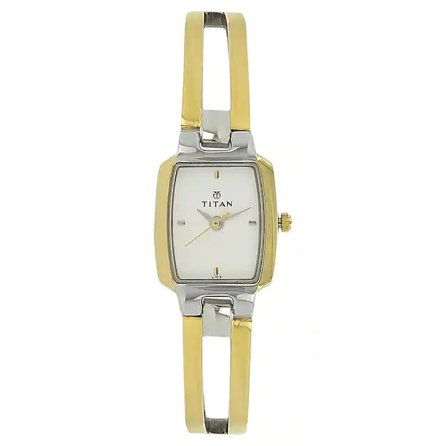 Titan White Dial Two Toned Stainless Steel Strap Watch NK2131BM01 (L103) - KRISHNA WATCH COMPANY