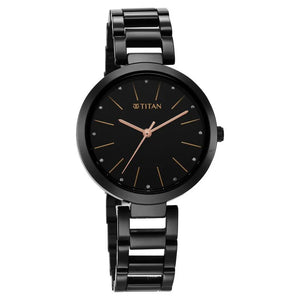 Titan Workwear Quartz Analog Black Dial Black Watch for Women - 2480NM01 - KRISHNA WATCH COMPANY
