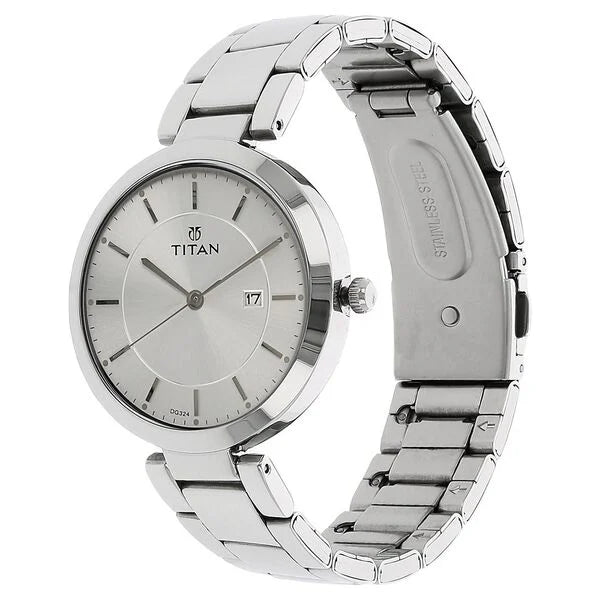 Titan Workwear Silver Dial Women Watch - 2480SM07