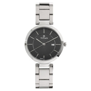 Titan Workwear Black Dial Analog with Day and Date watch for Women - 2480SM08 - KRISHNA WATCH COMPANY