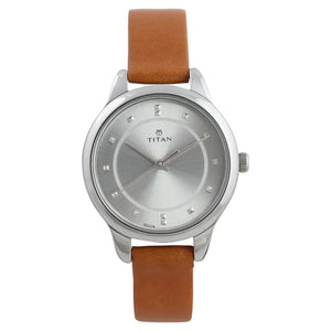 Titan Workwear Watch with Silver Dial & Leather Strap - 2481SL06 - KRISHNA WATCH COMPANY