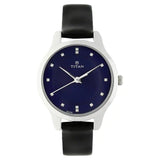 TITAN Workwear Watch with Blue Dial & Leather Strap 2481SL08