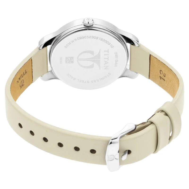 Titan Women's Chic minimalist watch with Anthracite dial and leather strap 2481SL11