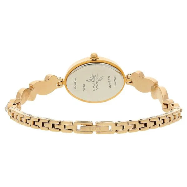 Titan Raga Foliage Rose Gold Dial Women Watch With Metal Strap  2511wm05