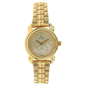 Titan Quartz Analog Champagne Dial Watch for Women - 2534YM01 - KRISHNA WATCH COMPANY