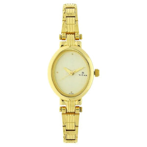 Titan Quartz Analog Champagne Dial Watch - 2535YM01 - KRISHNA WATCH COMPANY