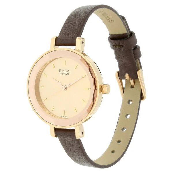Titan Raga Viva Women Watch With Leather Strap - 2575WL01