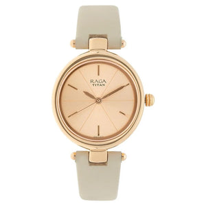 Titan Raga Viva Rose Gold Dial Women Watch With Leather Strap 2579WL01 - KRISHNA WATCH COMPANY