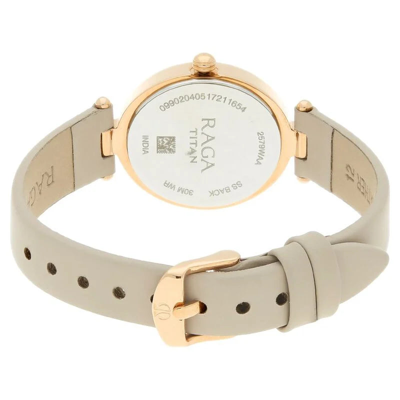 Titan Raga Viva Rose Gold Dial Women Watch With Leather Strap 2579WL01