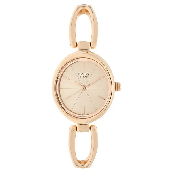 Titan Raga Viva Rose Gold Dial Women Watch With Metal Strap  2579WM01