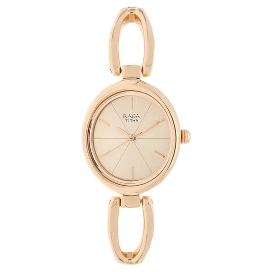 Titan Raga Viva Rose Gold Dial Women Watch With Metal Strap  2579WM01