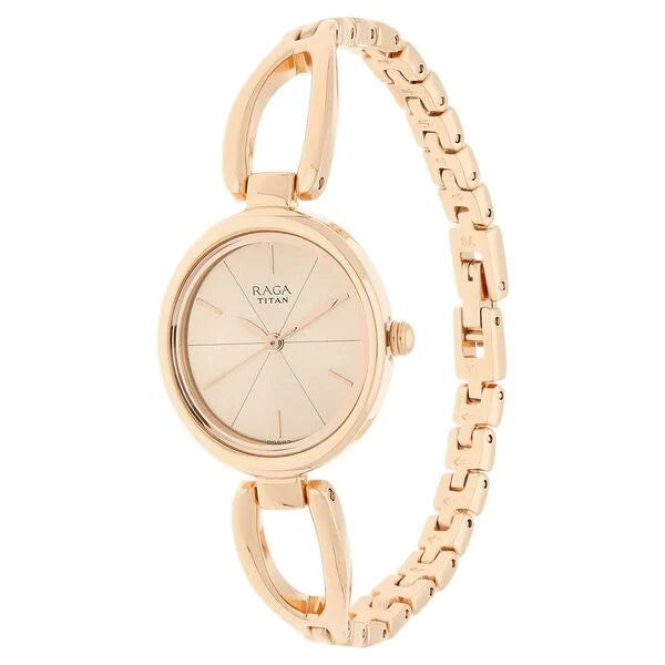 Titan Raga Viva Rose Gold Dial Women Watch With Metal Strap - 2579WM01