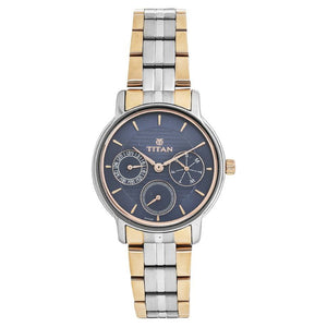 Titan Workwear Blue Dial Women Watch With Stainless Steel Strap / 2589KM02 - KRISHNA WATCH COMPANY