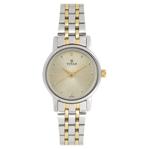 TITAN Champagne Dial Two Toned Stainless Steel Strap Watch - 2593BM01 - KRISHNA WATCH COMPANY