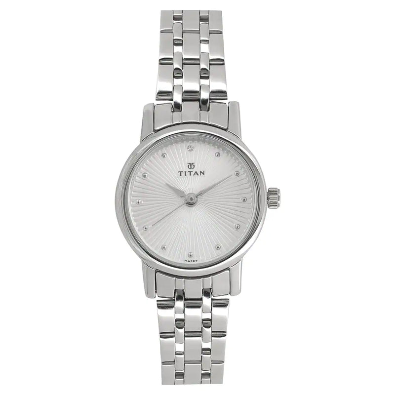 Titan Silver Dial Silver Stainless Steel Strap Watch NP2593SM01