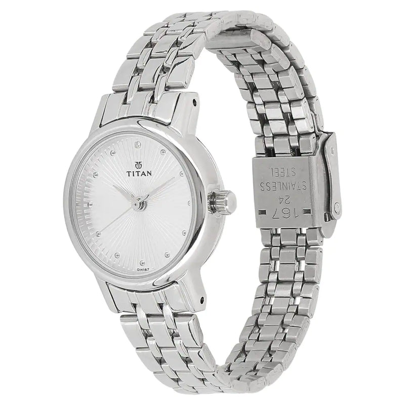 Titan Silver Dial Silver Stainless Steel Strap Watch NP2593SM01 (DH187) - KRISHNA WATCH COMPANY