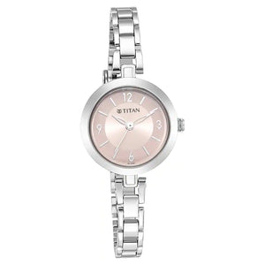 Titan Lagan Pink Dial Metal Strap Watch 2598SM06 - KRISHNA WATCH COMPANY