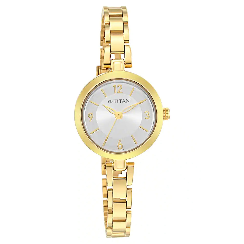 Titan Lagan Silver Dial Metal Strap Watch NP2598YM04