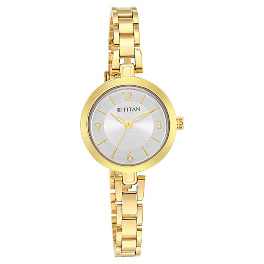 Titan Lagan Silver Dial Metal Strap Watch NP2598YM04