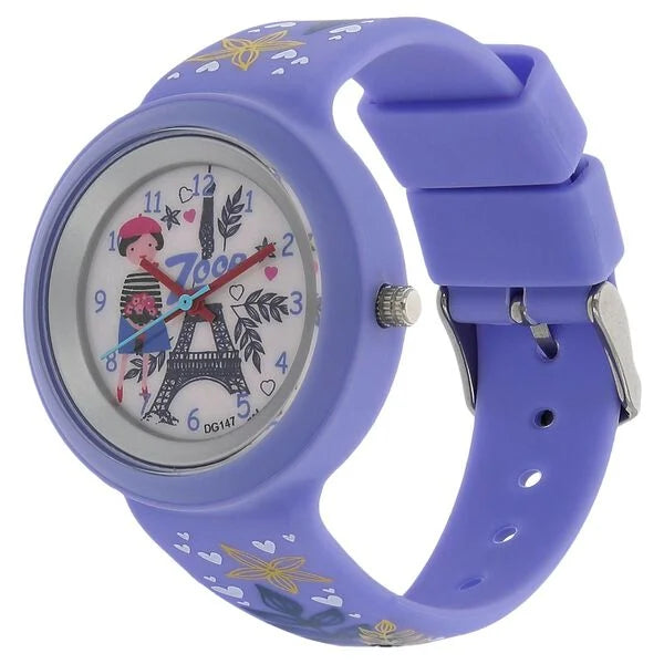 Zoop Analog Watch with White Dial & Purple Strap for Girls Kids, from House of Titan nu26006pp02w